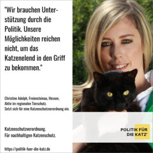 für eine Katzenschutzverordnung: Christine Adolph, Freiensteinau