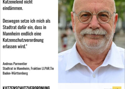 für eine Katzenschutzverordnung: Andreas Parmentier, Stadtrat in Mannheim